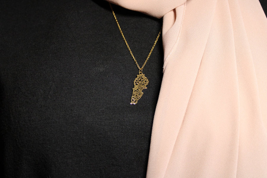Lebanon Necklace Modelled (Olive Tree Jewelry )